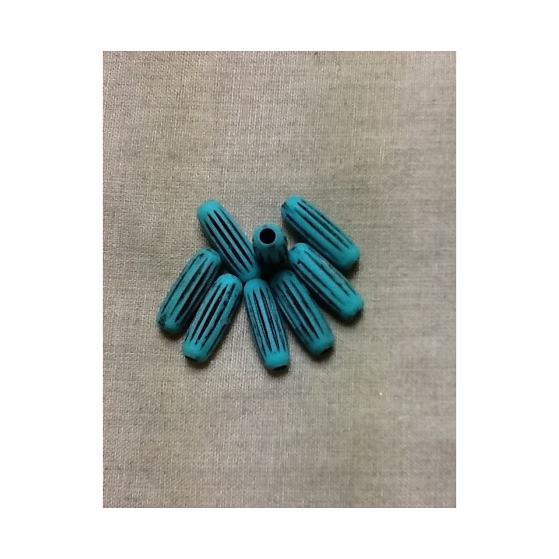 perle striée turquoise