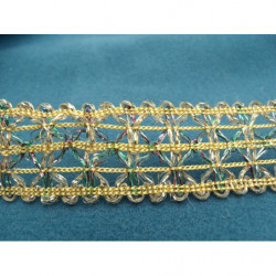 ruban fantaisie lurex or multicolore