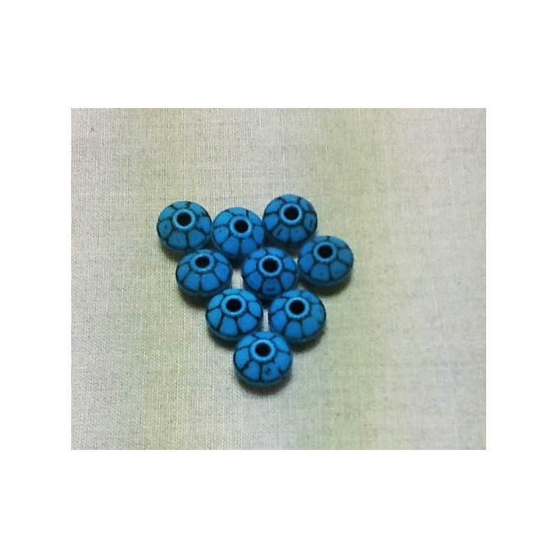 perle plate bleu turquoise