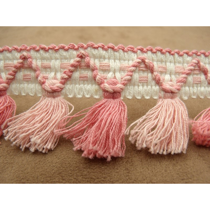 ruban pompon rose