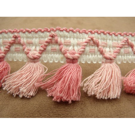 ruban pompon rose