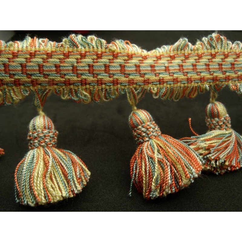 ruban avec pompon  viscose multicolore