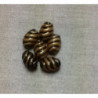 Perle acrylique ovale spirale ( doré/ noir)