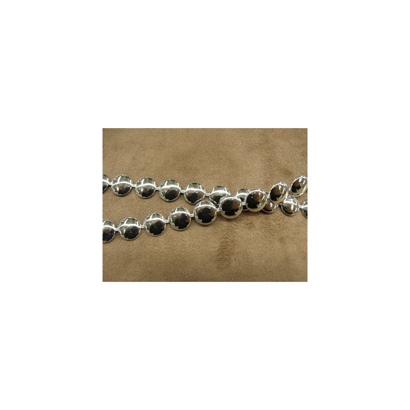 ruban 1/2 perles- 13mm- argent 