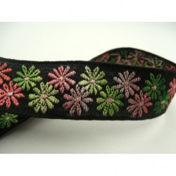 ruban fantaisie motif fleurs