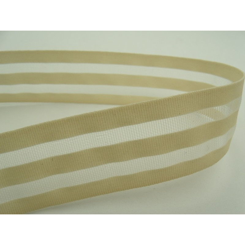 ruban fantaisie crin beige 