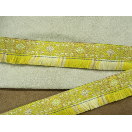 ruban tissé vert et beige ruban tissé vert et beige