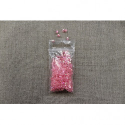 PERLES ACRYLIQUES A FACETTE 4 MM- rose clair