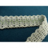 ruban fantaisie avec lurex argent et vert clair 2.7 cm