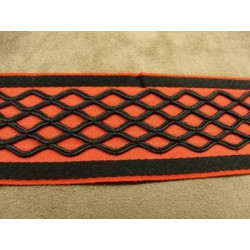 ruban fantaisie surbrodé rouge 4 cm