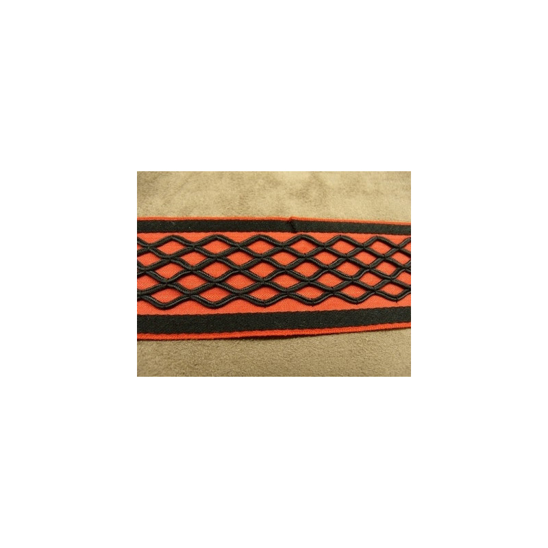ruban fantaisie surbrodé rouge 4 cm