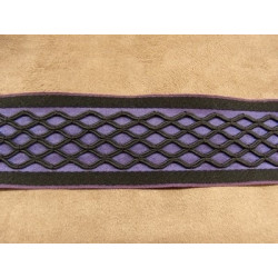 ruban fantaisie surbrodé violet