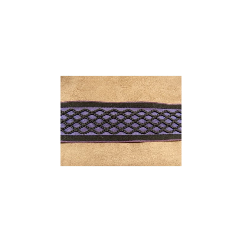 ruban fantaisie surbrodé violet