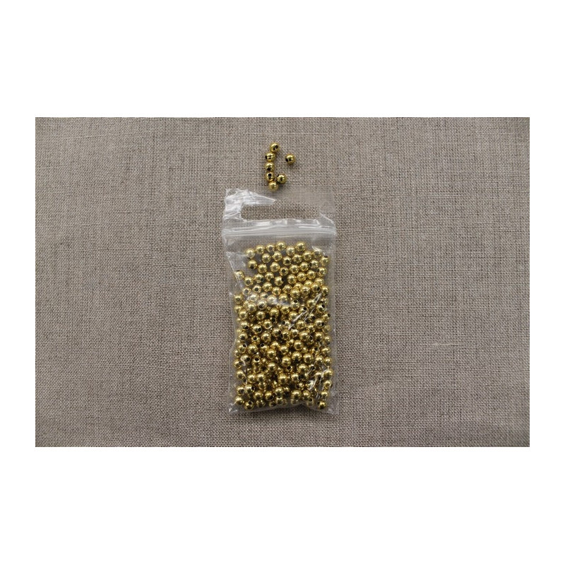 Perle acrylique rond - 4mm- doré