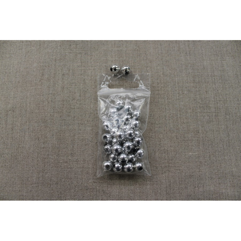 perles acryliques rond-8mm- argent
