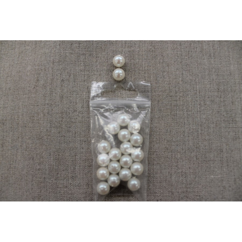 perles acryliques- rond-8mm- blanc nacré