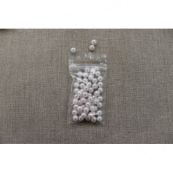 Perle acrylique rond -6mm- blanc nacré