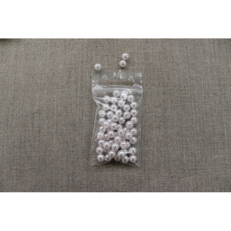 Perle acrylique rond -6mm- blanc nacré
