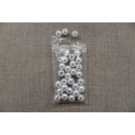perles acryliques rond-8mm- blanc perles acryliques rond-8mm- blanc