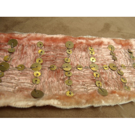 ruban velours rose saumon