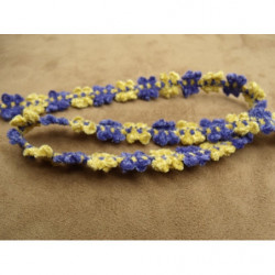 ruban fantaisie violet et jaune